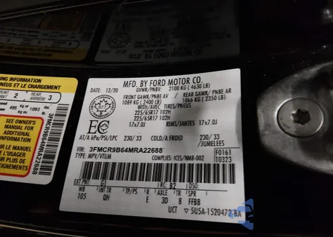 2021 Ford Bronco Sport Big Bend from USA, damaged, VIN 3FMCR9B64MRA22688